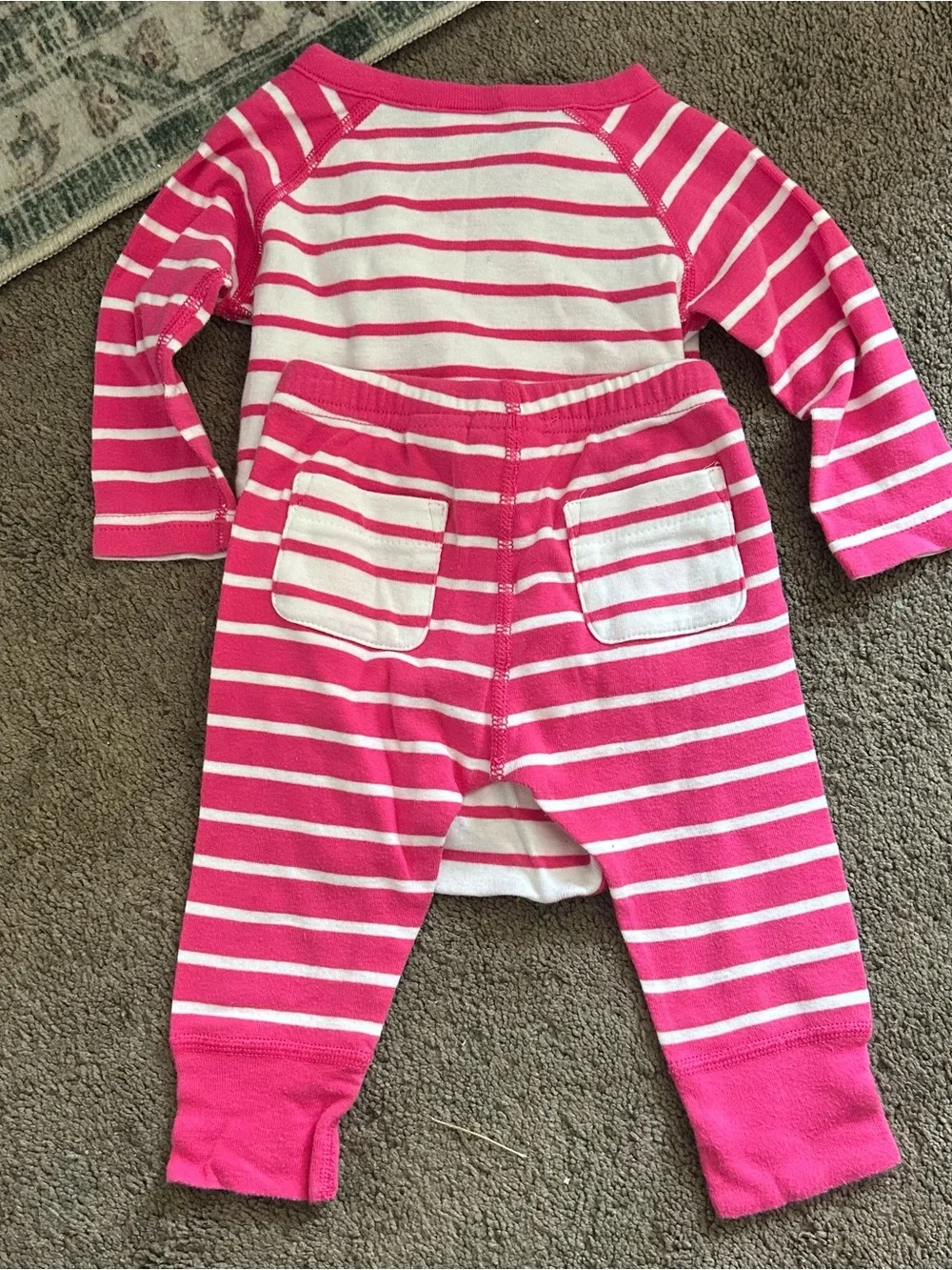 Hanna Andersson Hot Pink and White Striped One-Piece with Pants